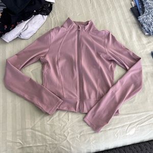 Pinkish/purple cropped zip up workout jacket, small